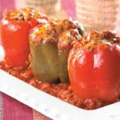 Meaty Vegetable and Rice Stuffed Peppers