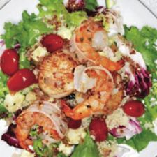 Seared Shrimp, Scallop and Grape Tomato Couscous Salad