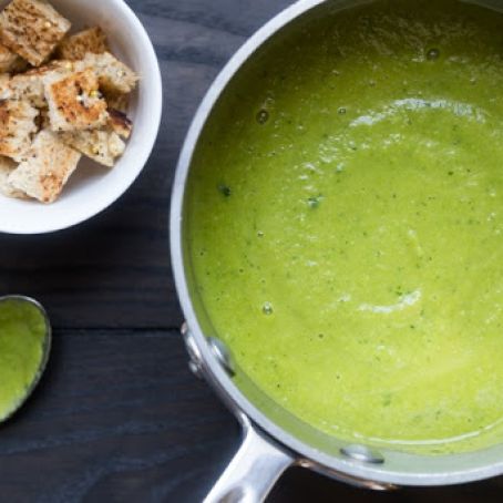 Spring Split Pea Soup with Bacon & Croutons | The Yellow Table
