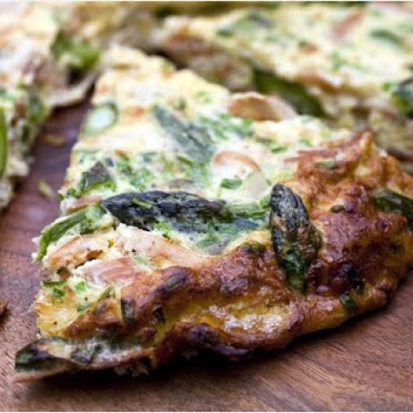 ASPARAGUS FRITTATA w/SMOKED TROUT