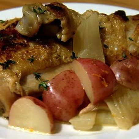 Michael Symon's Braised Chicken Fennel and Potatoes