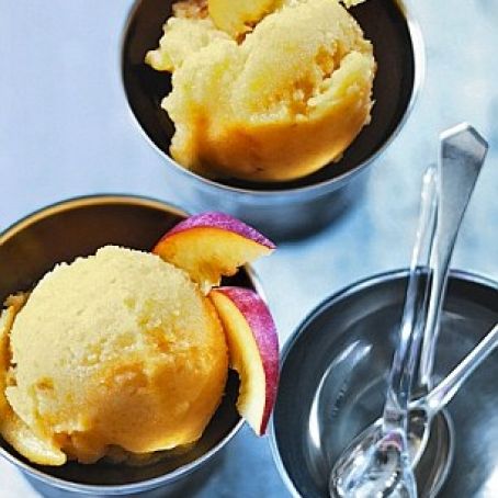 Peach and Prosecco Sorbet