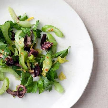 CELERY & OCTOPUS SALAD w/CHILI & LEMON