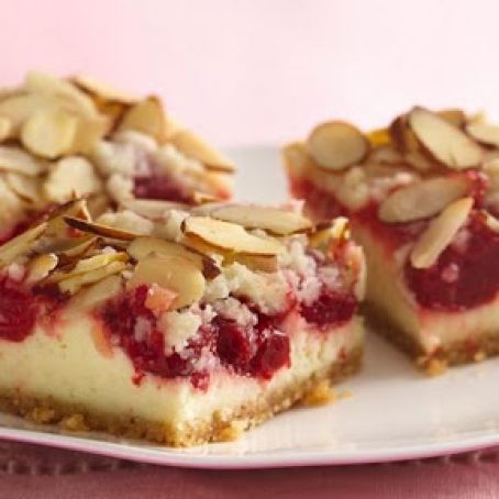 Almond Streusel Cherry Cheesecake Bars