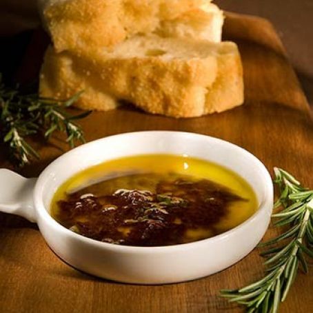 Focaccia with Sun Dried Tomato and Basil Bread Dip