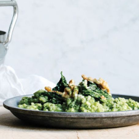Oven Risotto with Kale Pesto