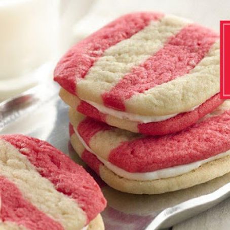 Striped Peppermint Sandwich Cookies