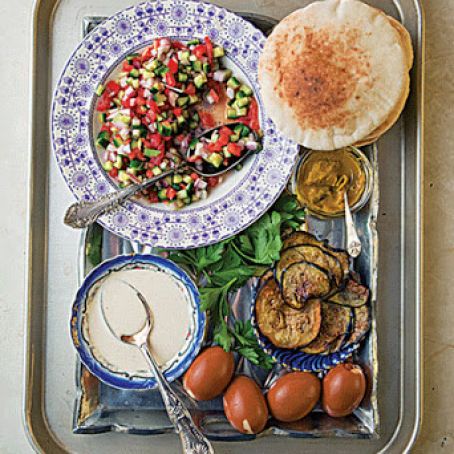 Eggplant and Cucumber Salad Sandwich