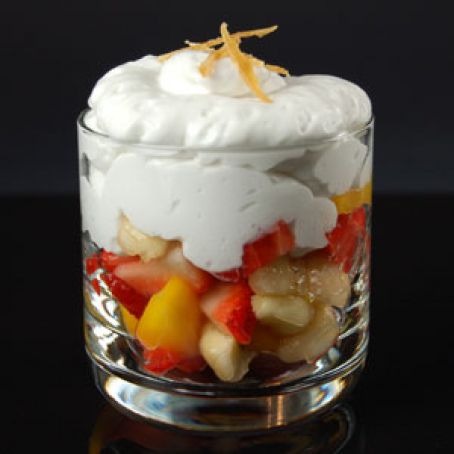 Coconut Foam (ISI Whip) with Fruit Salad and Ginger