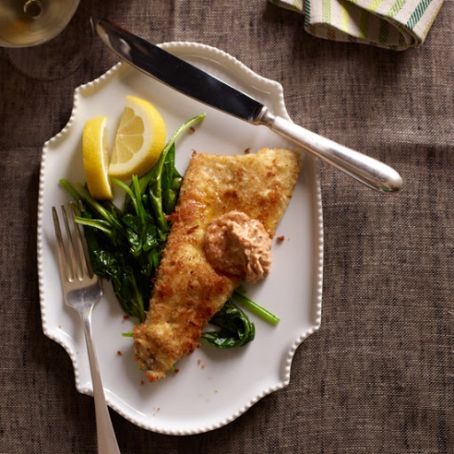 Trout Schnitzel with Lemon-Chile Butter