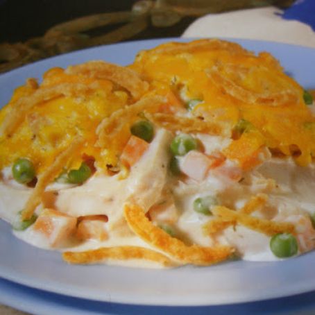 Chicken Pot Pie w/ Onion Biscuits