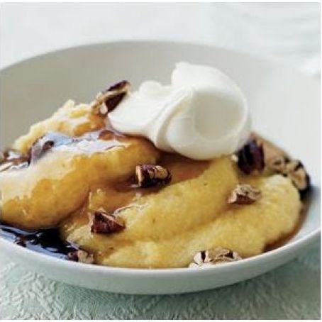 Polenta with Mascarpone, Maple Syrup and Toasted Pecans