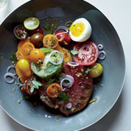 Heirloom Tomato Salad with Anchovy Vinaigrette