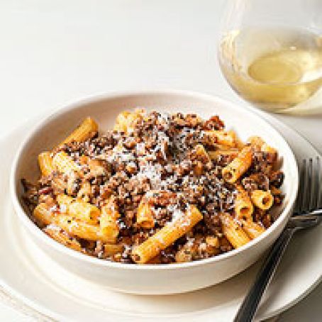 Bacon, Beef & Mushroom Ragu with Macaroni
