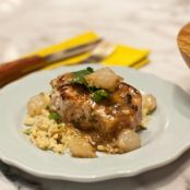 Pork Chops with Pineapple Gravy and Mexican Couscous