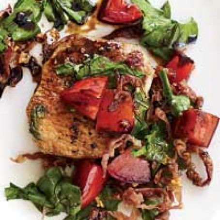 Pork with Arugula, Prosciutto and Tomatoes
