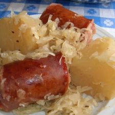 Polish Sausage Sauerkraut & Potatoes - Crockpot