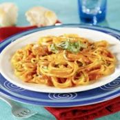 Chicken & Linguine in a Creamy Tomato Sauce