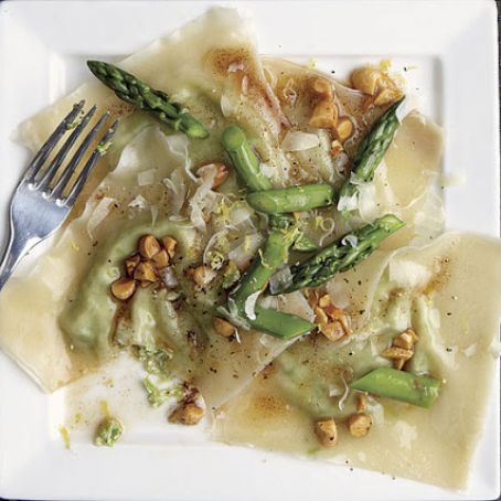 Asparagus Ravioli with Brown Butter Sauce