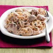 Stroganoff-Style Spaghetti 'n' Meatballs Recipe