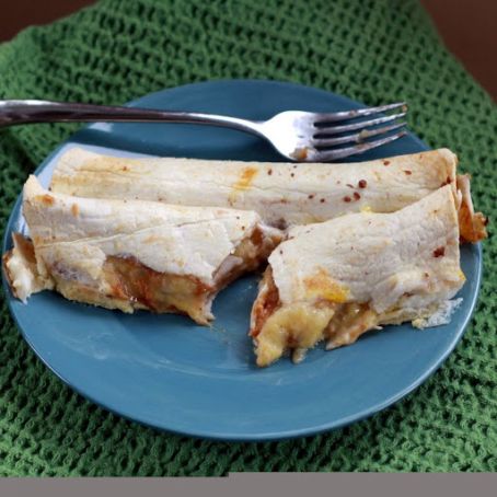 Peanut Butter Banana French Toast Enchiladas