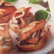 Glazed Pear and Goat Cheese Crostini