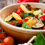 Roasted Vegetables on Zucchini “Pasta”