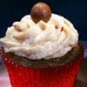 Double Chocolate Malt Shop Cupcakes with Cherry-Vanilla Buttercream