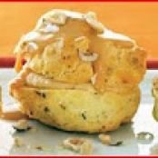 Dulce de Leche Cream Puffs with Frangelico and Hazelnuts