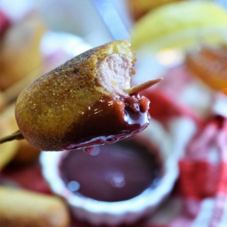 Mini Corn Dogs - with Blackberry Honey Mustard --Jos. Sciascia