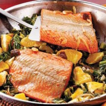 Smothered Salmon for Two
