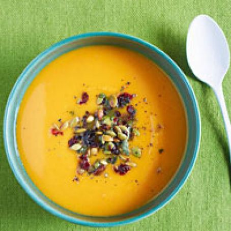 Roasted Carrot, Squash, and Sweet Potato Soup (Rachael Ray)