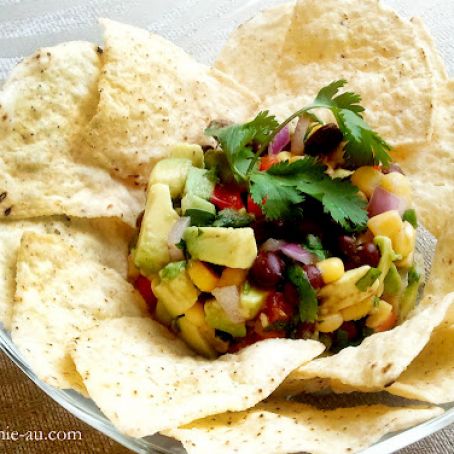 Spicy Guacamole with Corn and Black Beans