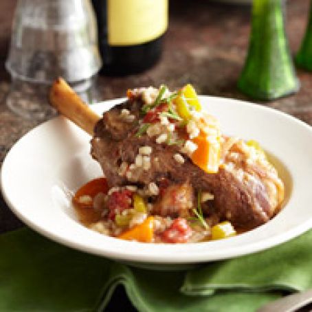 Lamb shanks with barley