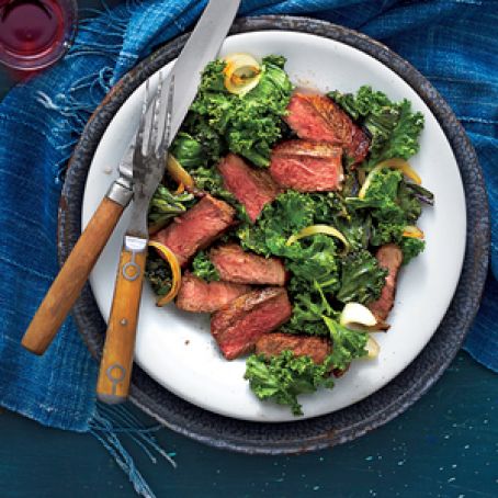 Skillet Steak and Wilted Kale