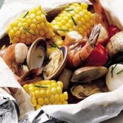 Grilled Seafood Packs with Lemon-Chive Butter