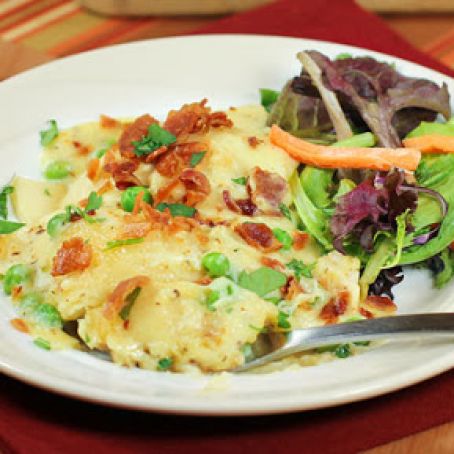 Cheesy Chicken Pierogi Bake