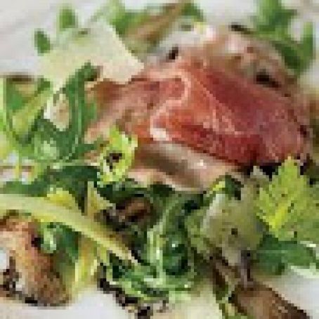 Arugula Salad with Prosciutto and Oyster Mushrooms