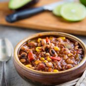 Black-eyed Pea Chili with Quinoa and Corn