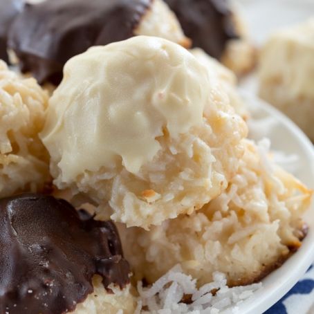 Coconut Macaroons (Chocolate Dipped)