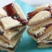 Chocolate, Peanut Butter and Jam Cookie Bars