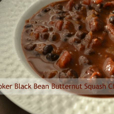 Slow Cooker Black Bean Butternut Squash Chili