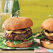 Burgers with Blue Cheese Mayo and Sherry Vidalia Onions