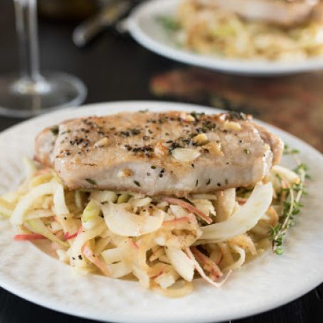 Pork Chops with Apple, Fennel and Thyme