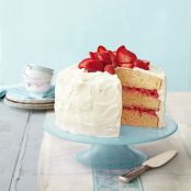Strawberry Rhubarb Layer Cake