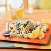 Fusilli With Lemon-Cream Sauce, Asparagus, and Peas