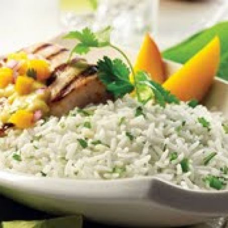 Coconut Mango Grilled Fish With Rice