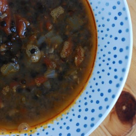 Black Lentil and Vegetable Soup