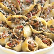 Sausage Stuffed Shells Recipe with Spinach
