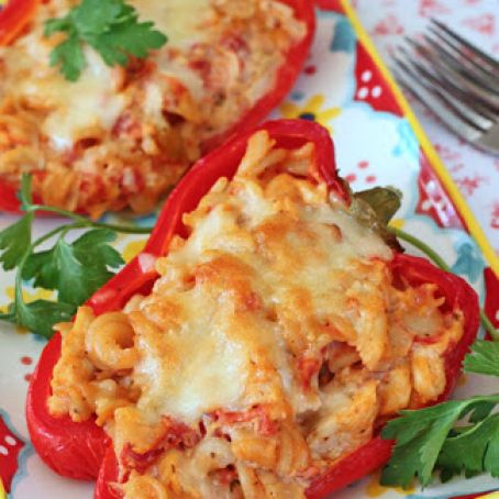 Baked Chicken Ziti Stuffed Peppers